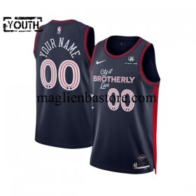 Maglia NBA Philadelphia 76ers Personalizzate 2023-2024 Nike City Edition Navy Swingman - Bambino